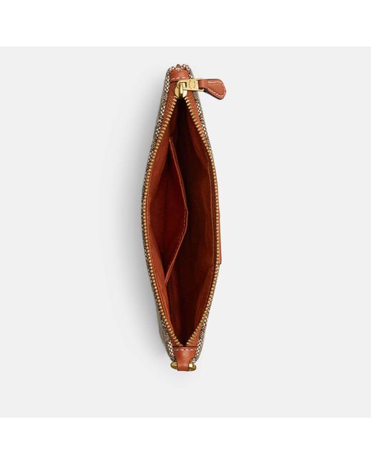 COACH Mini Signature Jacquard Small Wristlet in Brown Lyst UK