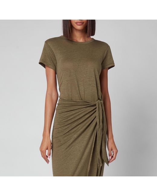 Polo Ralph Lauren T-shirt Tie Up Wrap Dress in Green | Lyst Australia