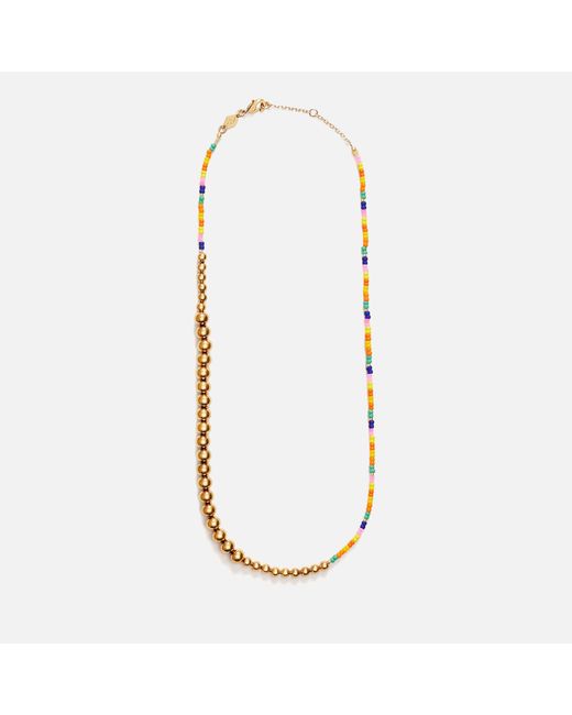 Anni Lu White Maybe Baby 18-karat Gold-plated Beaded Necklace