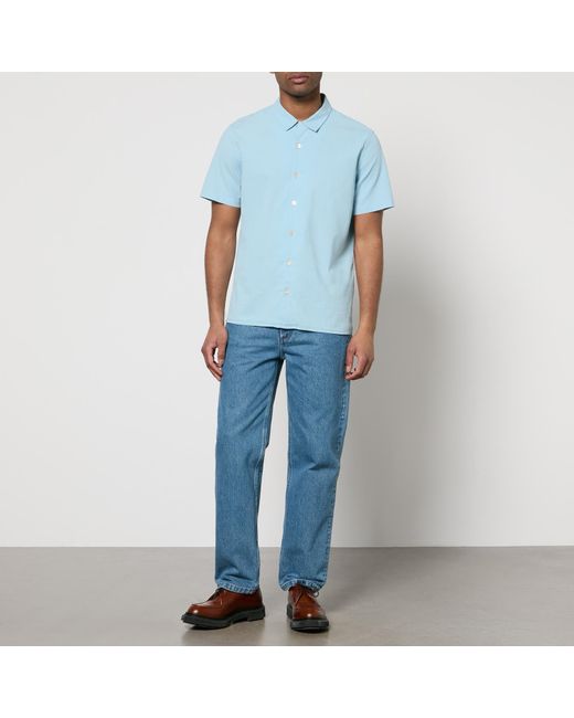 PS by Paul Smith Blue Cotton-Blend Cloqué Shirt for men