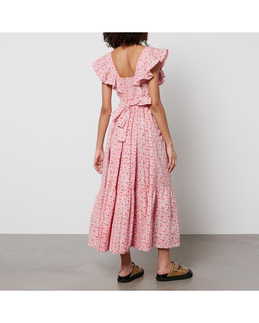 SZ Blockprints Pink Charlotte Cotton Maxi Dress