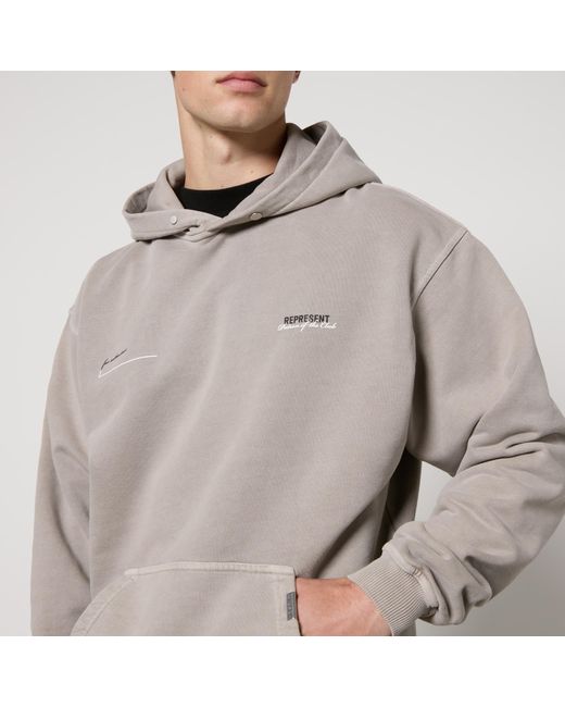 Represent Gray Patron Of The Club Cotton-Jersey Hoodie for men