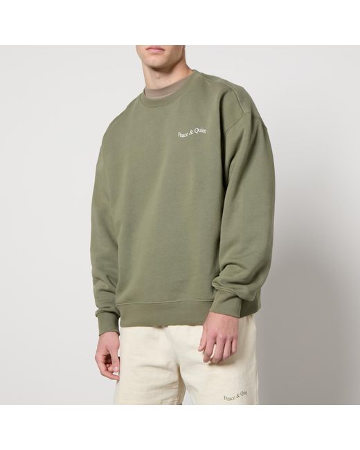 Museum of Peace & Quiet Green Wordmark Cotton-Jersey Sweatshirt for men