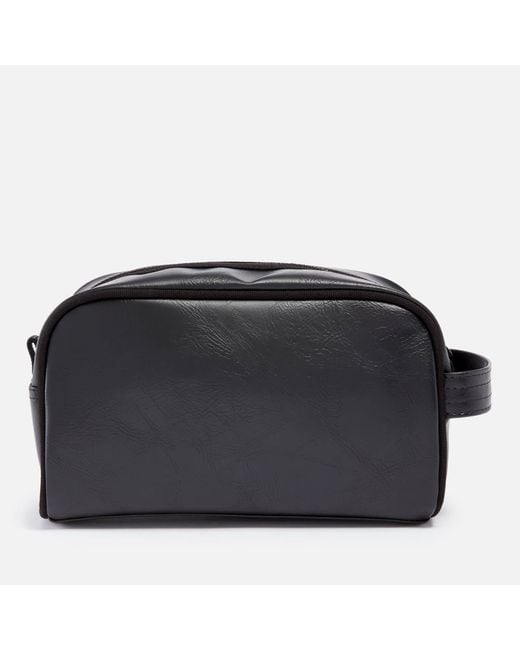 Fred Perry Faux Leather And Canvas Wash Bag in Black for Men Lyst