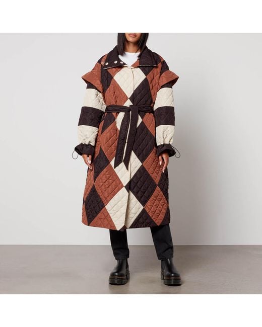 Stella Nova Multicolor Mathine Quilted Shell Coat