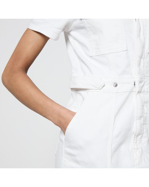 GOOD AMERICAN White Fit For Success Stretch Denim Mini Dress