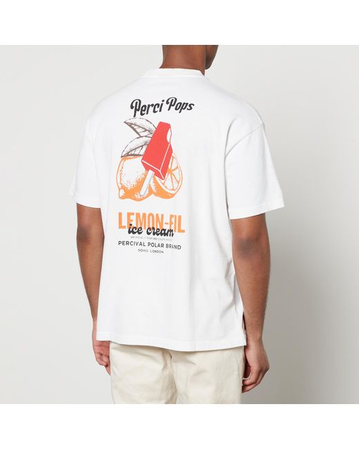 Percival White Lemon Kreme Organic Cotton-Jersey T-Shirt for men