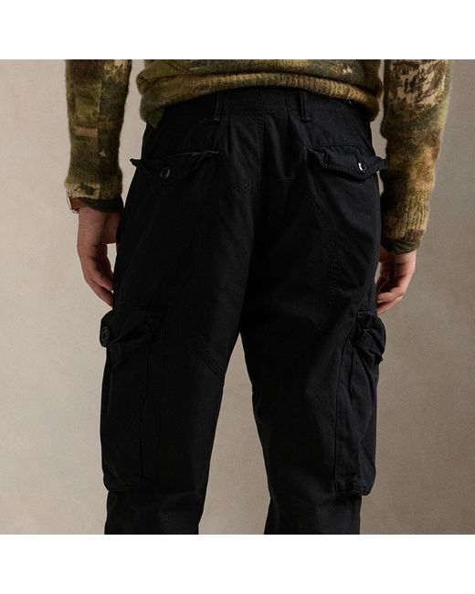 Polo Ralph Lauren Black Canadian Cotton-Ripstop Cargo Pants for men