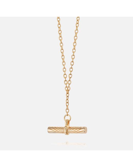 Daisy London Metallic Estee Lalonde 18-karat Gold-plated T-bar Necklace