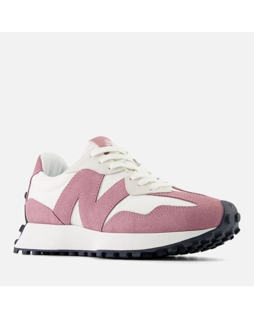 New Balance Pink 327 Suede Trainers