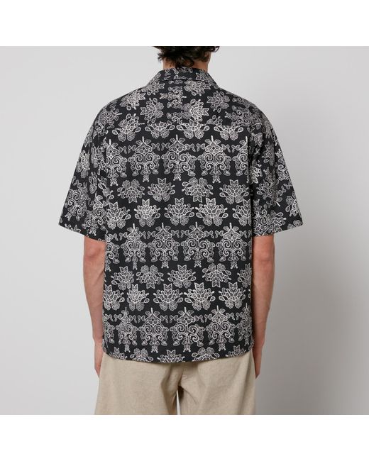 NN07 Black Ole Printed Cotton-Blend Shirt for men