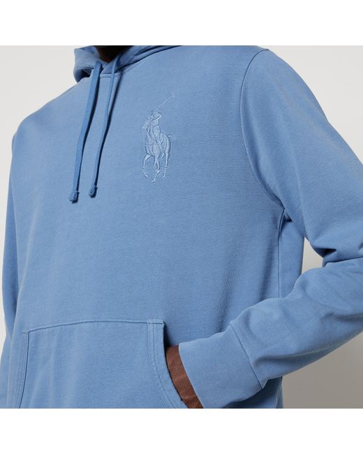Polo Ralph Lauren Blue Logo Embroidered Cotton Hoodie for men