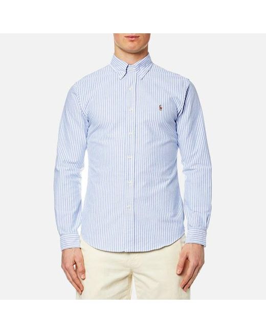 Polo Ralph Lauren Cotton Men's Slim Fit Bengal Stripe Oxford Shirt in Blue  for Men | Lyst
