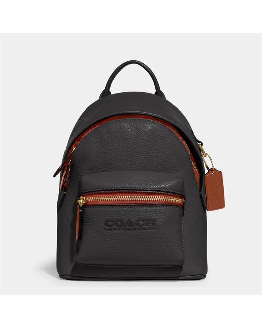 COACH Brown Colorblock Leather Charter Backpack