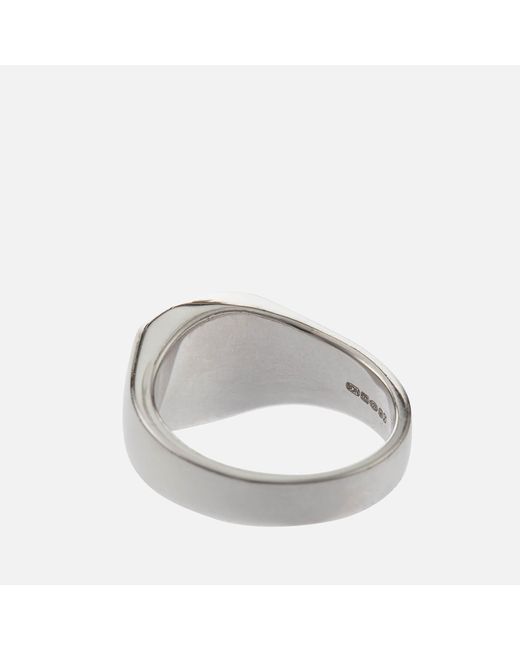 Serge Denimes Gray Sterling Silver Signet Ring for men