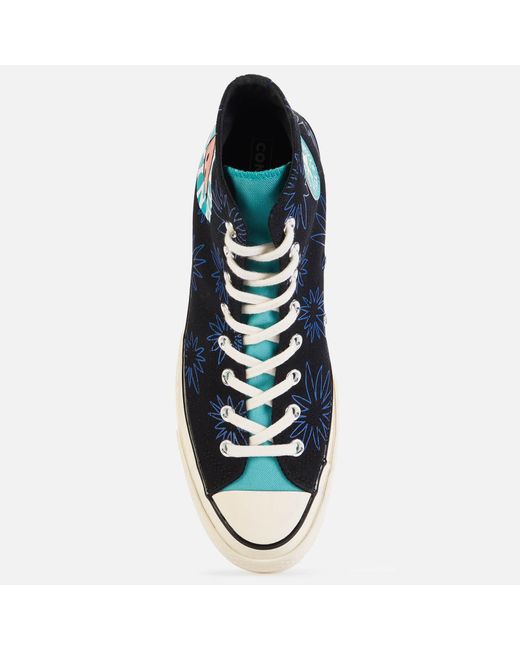 converse chuck 70 hi trainers in black with love print