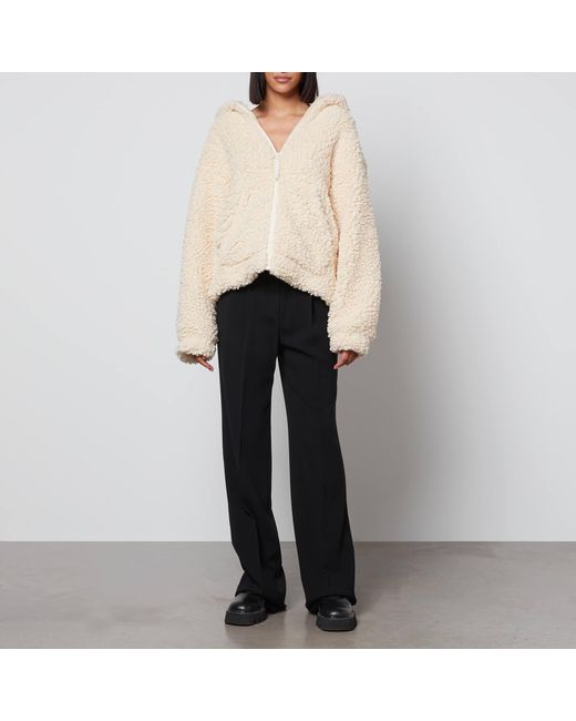 Helmut lang hooded shop faux fur bomber jacket