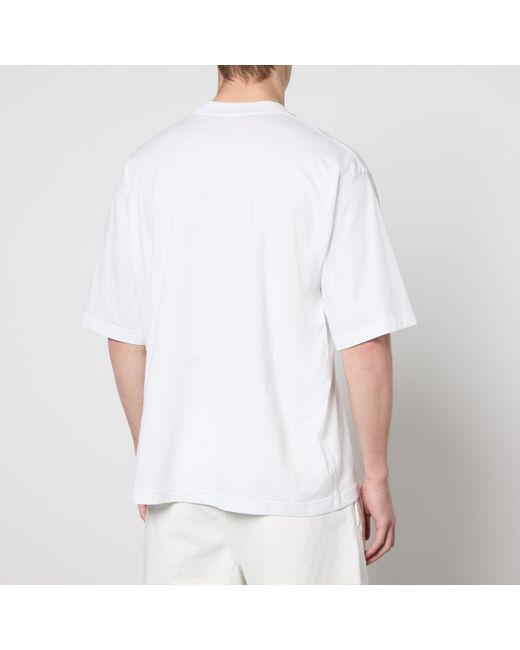 Marni White Logo-Print Cotton-Jersey T-Shirt for men