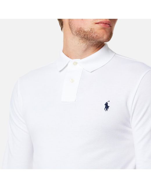 mens white ralph lauren long sleeve polo