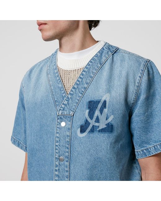 Axel Arigato Blue Coach Denim Shirt for men