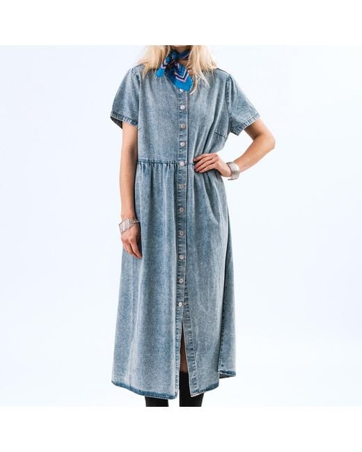 Lolly's Laundry Blue Aliyall Ls Denim Maxi Dress