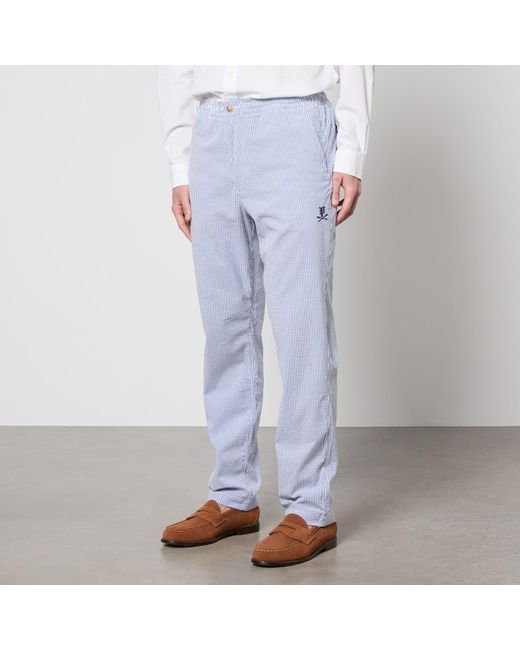 Polo Ralph Lauren Blue Elasticated Seersucker Prepster Pants for men