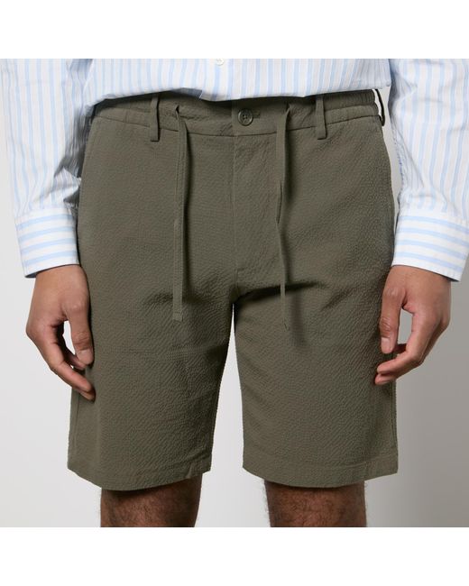 NN07 Green Seb Cotton-Blend Cloqué Shorts for men