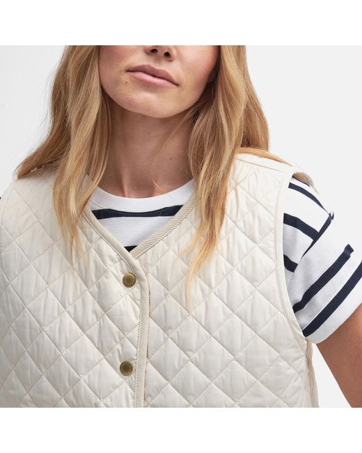 Barbour White Hannah Quilted Recycled Shell Gilet