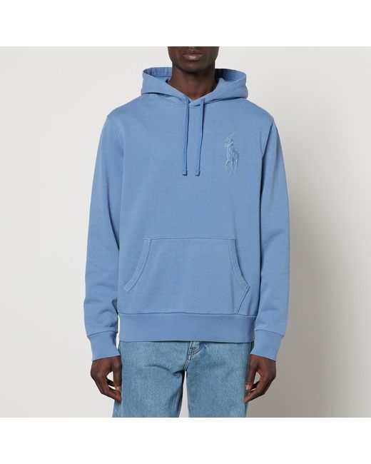 Polo Ralph Lauren Blue Logo Embroidered Cotton Hoodie for men