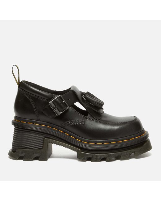 Dr. Martens Black Corran Leather Heeled Mary-Jane Shoes