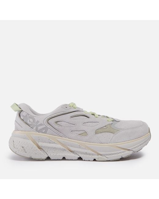 Hoka One One Gray Clifton L Suede Trainers for men