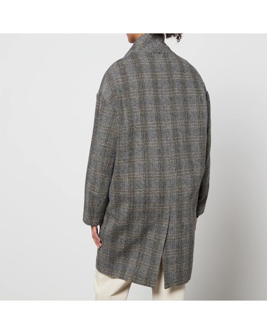 Isabel Marant Gray Limiza Herringbone Wool Coat