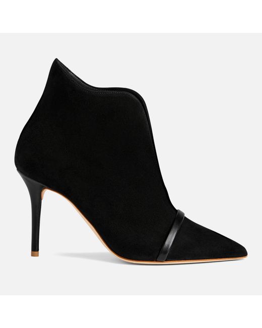 Malone Souliers Black Cora 85 Suede Heeled Ankle Boots