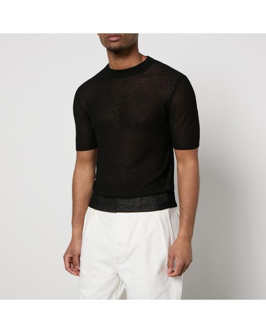 AMI Black Bouclé-Jersey T-Shirt for men