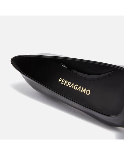 Ferragamo Black Ferregamo Anz 1 Patent Leather Ballet Flats