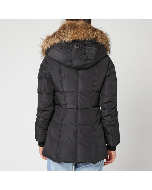 Down coat with cheap signature natural fur collar