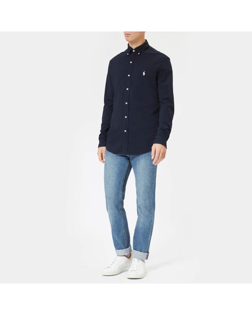 polo featherweight mesh long sleeve
