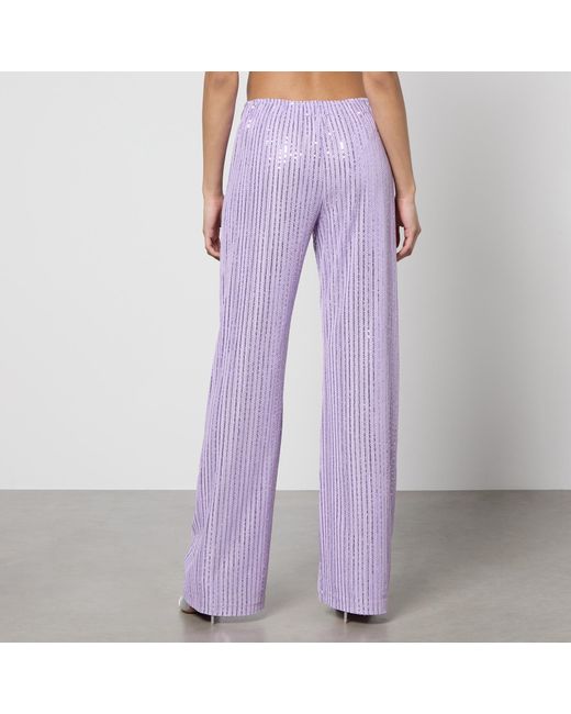Stine Goya Purple Markus Sequined Mesh Trousers