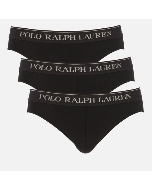 Polo Ralph Lauren Cotton 3-pack Low Rise Briefs in Black for Men - Lyst