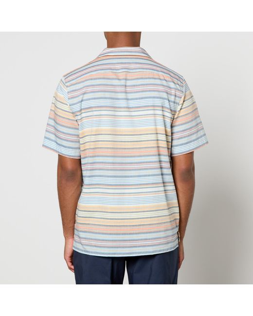 PS by Paul Smith Blue Striped Cotton-Jacquard Shirt for men
