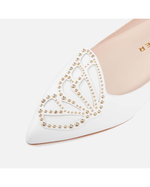 Sophia ster Bufferfly Leather Ballet Flats in White Lyst