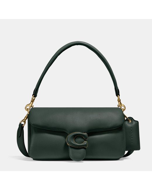 COACH Leather Covered C Closure Pillow Tabby Bag in Green Lyst
