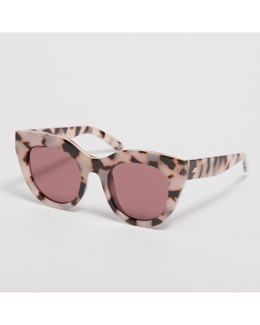 Le Specs Pink Air Heart Oversized Tritan Sunglasses