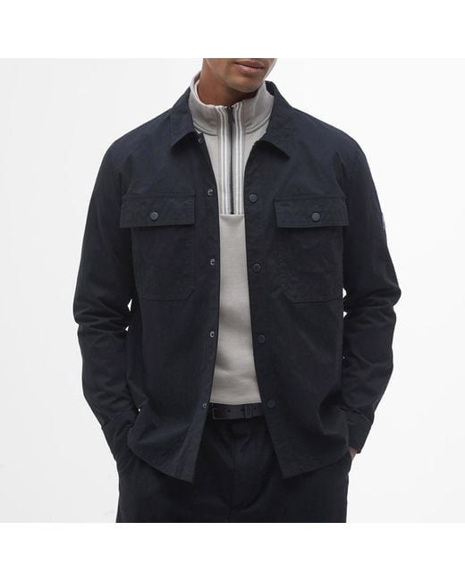Barbour Black Rocco Brushed Canvas Overshirt for men