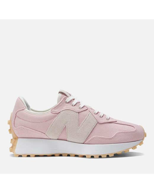 New Balance 327 Canvas Trainers in Pink Lyst
