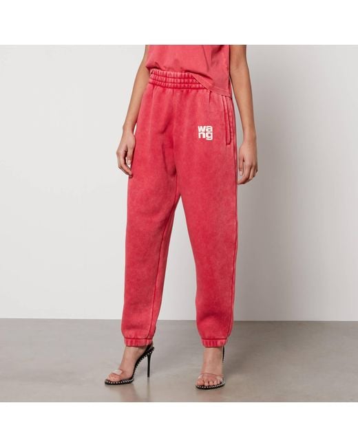 Alexander Wang Essential Cotton-Blend Jersey Joggers in Red