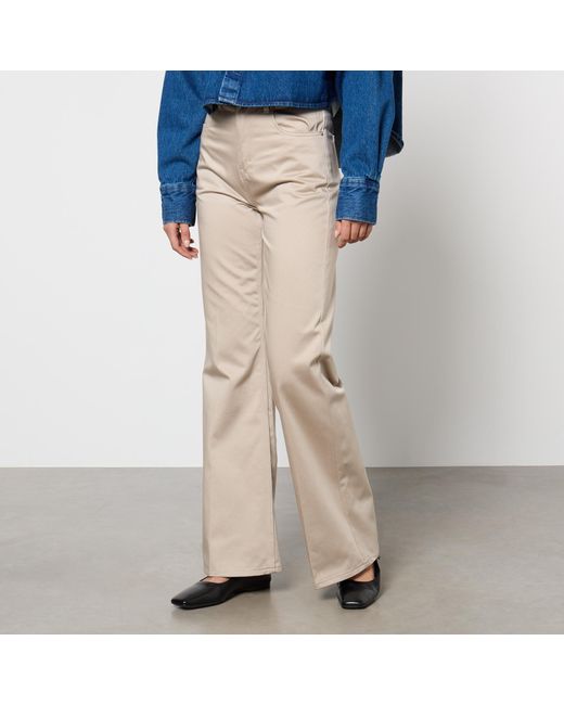 AMI Natural Cotton-Canvas Flared Trousers