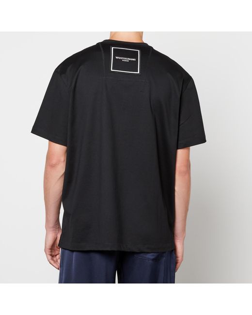 Wooyoungmi Black Logo-detailed Cotton-jersey T-shirt for men