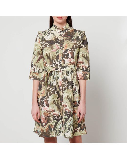 Barbour X House of Hackney Green Gransden Floral-Print Lyocell Dress