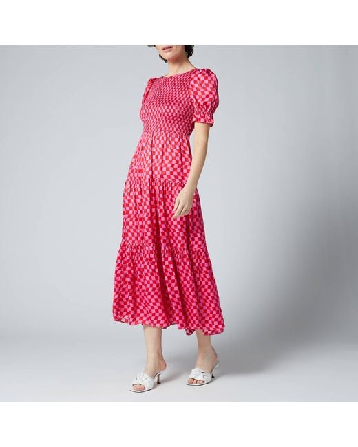 Kitri Persephone Pink Checker Dress